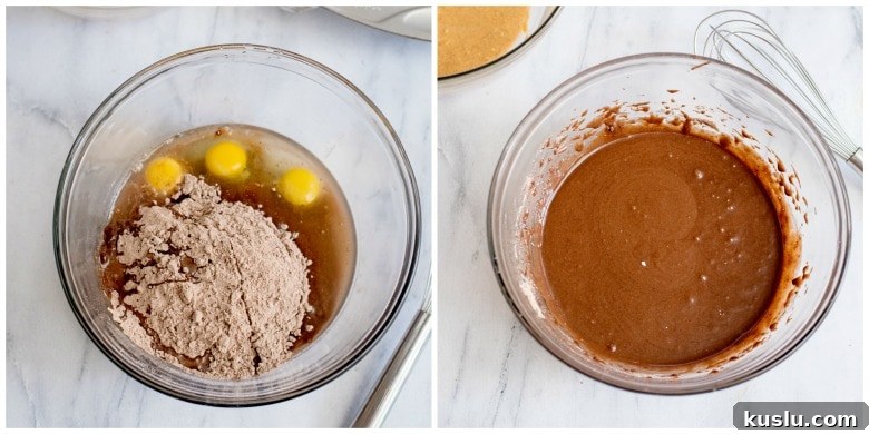 Mixing Brownies Ingredients
