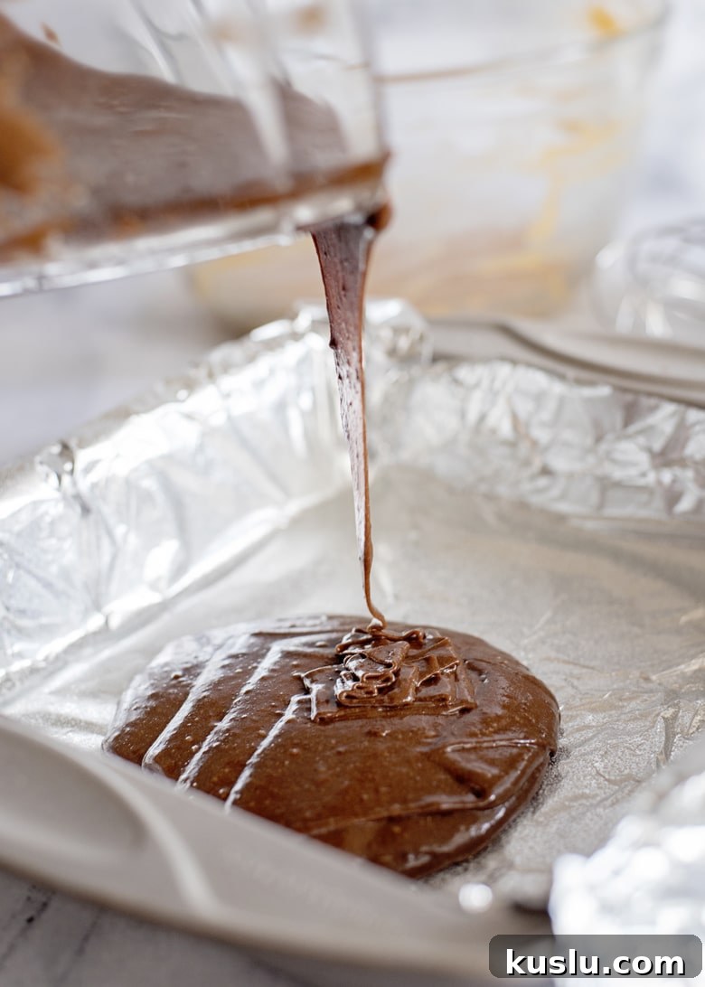 Brownies Mixture Poured in Pan