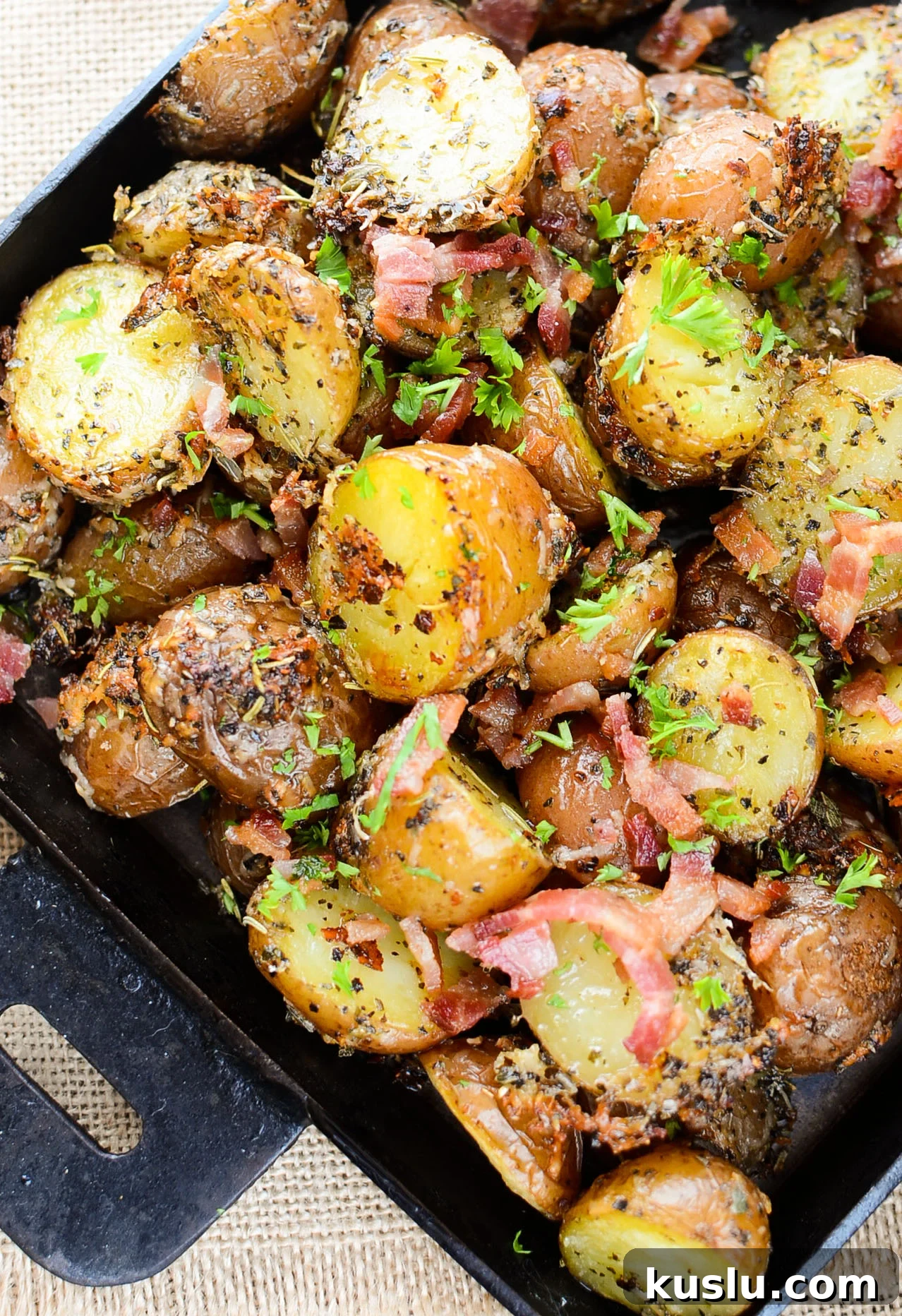 Finished potatoes on a plate